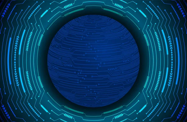 Globales Technologienetzwerk Welt Binäre Leiterplatte Zukunftstechnologie Blau Hud Cyber Sicherheitskonzept — Stockvektor
