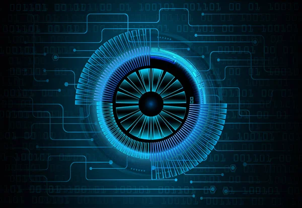 Siber göz şeklinde siber devre arka planı, gelecekteki teknoloji konsepti