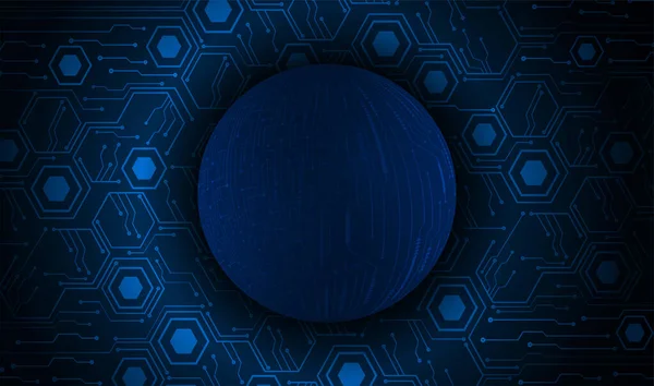 Темно Синий Технологический Фон Кибер Схемами Кружит Вокруг Большого Плюса — стоковый вектор