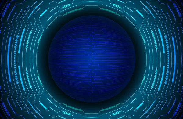 Fond Technologique Abstrait Bleu Foncé Avec Des Particules Cybercircuit Autour — Image vectorielle