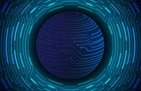 Темно Синий Технологический Фон Кибер Схемами Вокруг Земли Технологии Будущего — стоковый вектор
