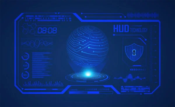 Hud Интерфейс Элементами Схемы Технологии Защиты Данных Концепция Футуристических Технологий — стоковый вектор
