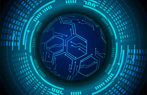 Blauwe Cyber Systeem Knop Achtergrond Van Digitale Technologie — Stockvector