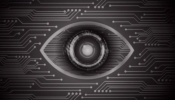 Occhio Cyber Circuito Futuro Tecnologia Sfondo — Vettoriale Stock