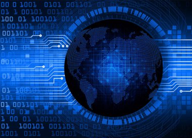 göz, dünya ve yüksek hızlı internete sahip siber güvenlik kavramı
