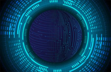 Mavi siber sistem düğmesi. dijital teknoloji arkaplanı 