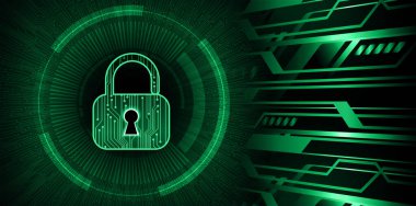 siber güvenlik kavramı arka plan, soyut illüstrasyon tasarımı