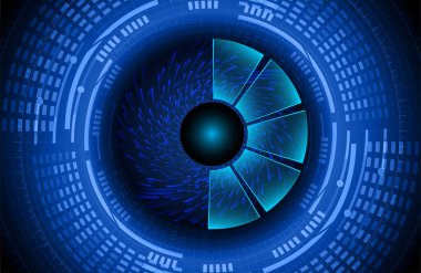 Global teknoloji ağı. Dünya ikili devre kartı gelecek teknolojisi, mavi hud siber güvenlik kavramı. 3d oluşturma.