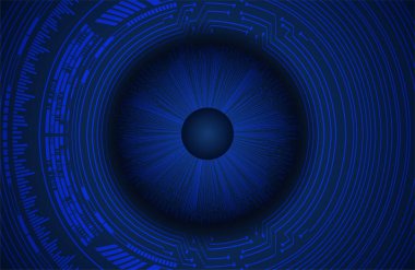 Global teknoloji ağı. Dünya ikili devre kartı gelecek teknolojisi, mavi hud siber güvenlik kavramı. 3d oluşturma.