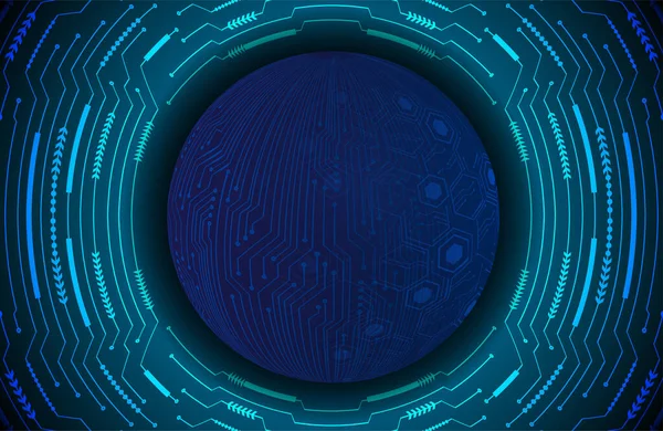 グローバルテクノロジーネットワーク 世界のバイナリ回路基板未来技術 ブルーハッドサイバーセキュリティコンセプトの背景 Dレンダリング — ストックベクタ