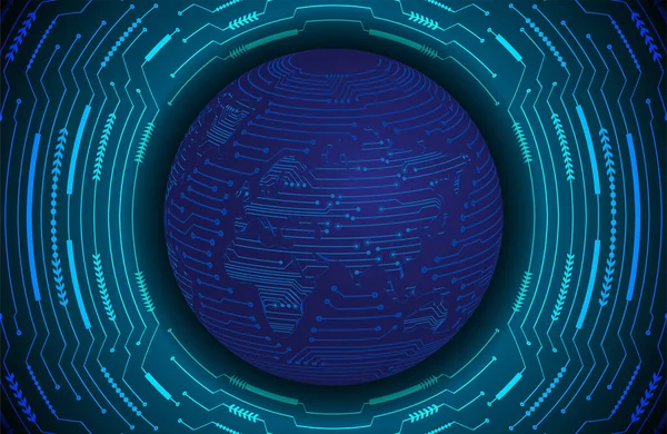 Глобальная Технологическая Сеть Мировая Бинарная Плата Технологии Будущего Синий Hud — стоковый вектор