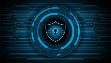 Sayısal arkaplan ve siber güvenlik konusunda kapatılmış asma kilit