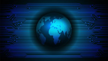  Dairesel arkaplanı olan mavi bir küre