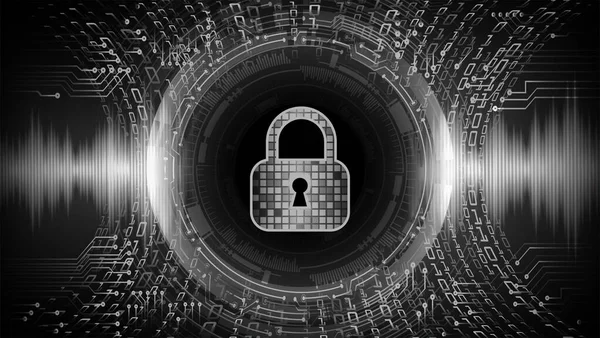 Conceito Segurança Cadeado Fechado Fundo Digital Segurança Cibernética — Vetor de Stock