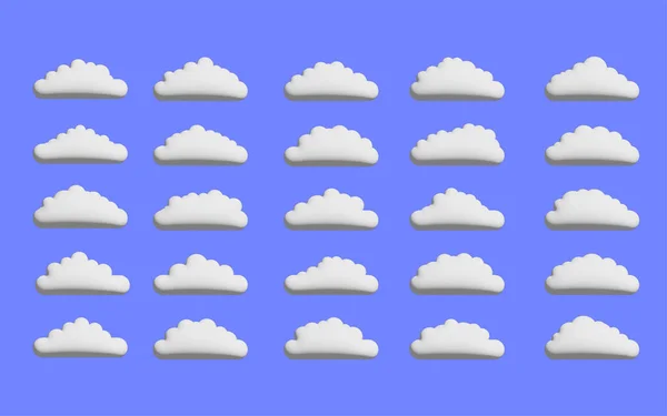 Blue Sky White Clouds Seamless Pattern — Stock Vector