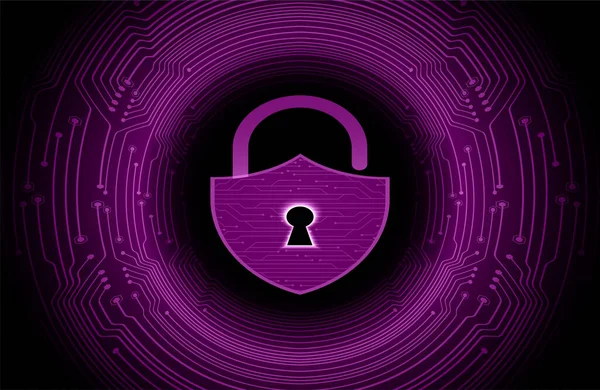 Concept Sécurité Cadenas Fermé Sur Numérique Cybersécurité — Image vectorielle