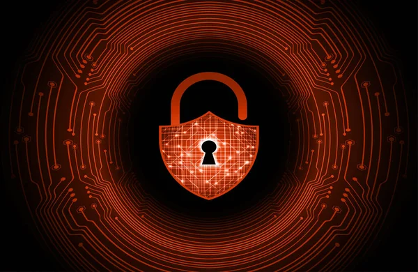 Концепция Безопасности Закрытый Замок Цифровой Кибербезопасность — стоковый вектор
