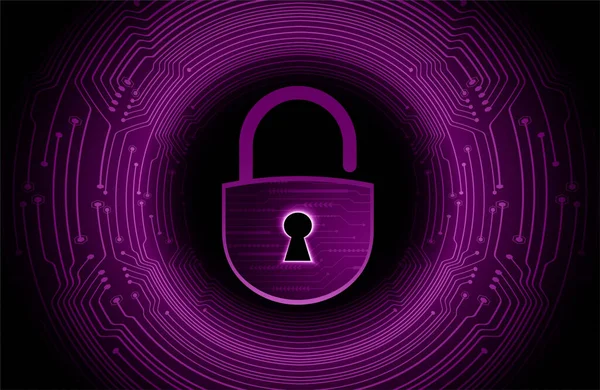 Güvenlik Kavramı Dijital Siber Güvenlik Konusunda Kapalı Asma Kilit — Stok Vektör