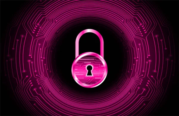 Koncepcja Bezpieczeństwa Zamknięty Kłódka Cyfrowy Cyberbezpieczeństwo — Wektor stockowy