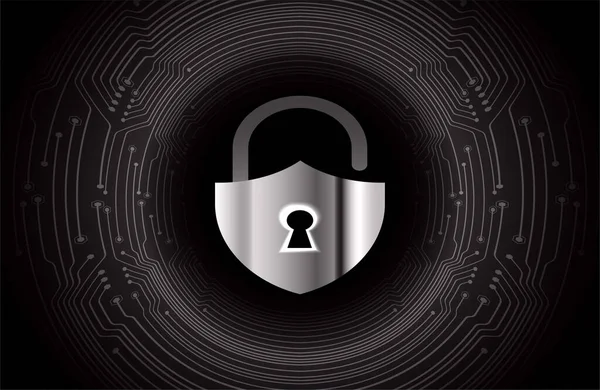 Conceito Segurança Cadeado Fechado Digital Segurança Cibernética —  Vetores de Stock