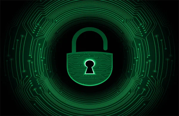 Concepto Seguridad Candado Cerrado Digital Ciberseguridad — Vector de stock