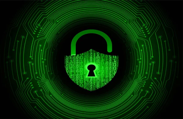 Concepto Seguridad Candado Cerrado Digital Ciberseguridad — Vector de stock
