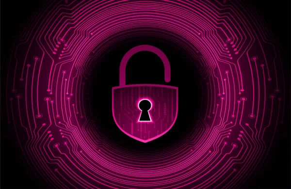 Säkerhetskoncept Stängt Hänglås För Digital Cybersäkerhet — Stock vektor