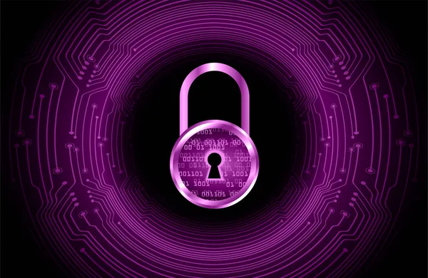 Koncepcja Bezpieczeństwa Zamknięty Kłódka Cyfrowy Cyberbezpieczeństwo — Wektor stockowy