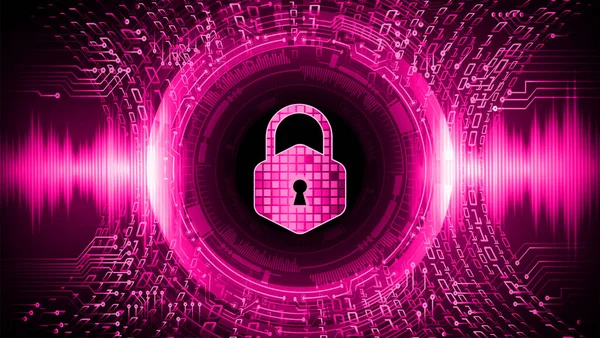 安全コンセプト デジタルバックグラウンドの閉鎖パドロック サイバーセキュリティ — ストックベクタ