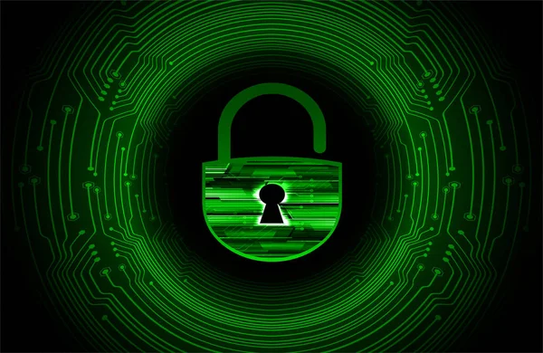 Sicherheitskonzept Geschlossenes Vorhängeschloss Digital Cyber Sicherheit — Stockvektor