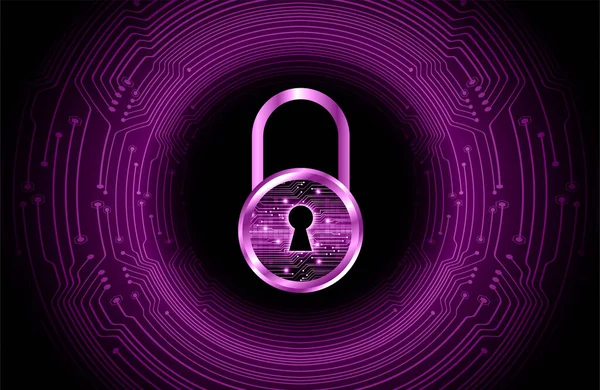 Concetto Sicurezza Lucchetto Chiuso Sulla Sicurezza Informatica Digitale — Vettoriale Stock