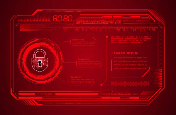 セーフティコンセプト デジタル サイバーセキュリティのクローズドパドロック — ストックベクタ