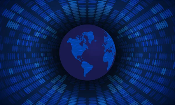 Kili Devre Kartı Gelecek Teknolojisi Mavi Siber Güvenlik Kavramı Dünya — Stok Vektör