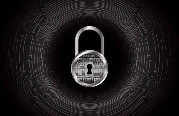 Bezpečnostní Koncepce Uzavřený Zámek Digitální Kybernetickou Bezpečnost — Stockový vektor