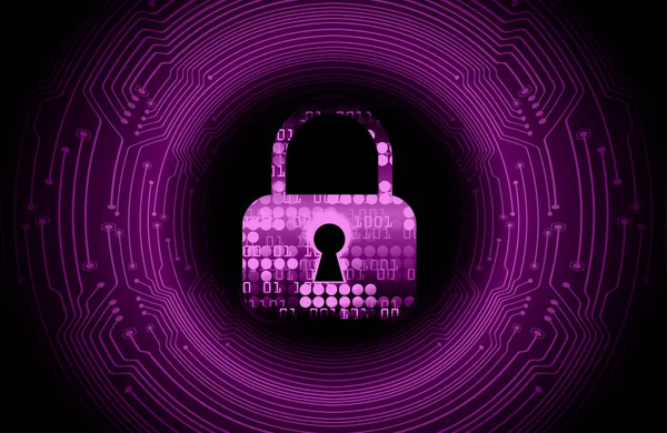 Sicherheitskonzept Geschlossenes Vorhängeschloss Digital Cyber Sicherheit — Stockvektor