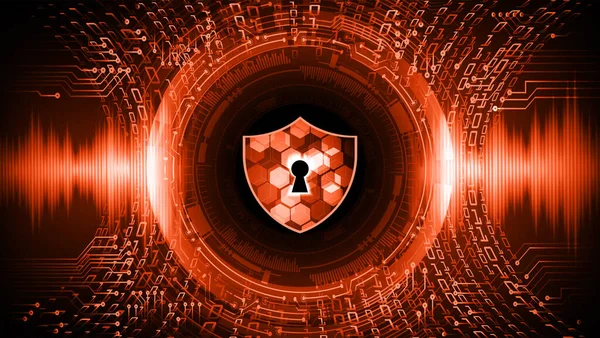 Концепція Безпеки Закритий Замок Цифровому Фоні Кібербезпека — стоковий вектор