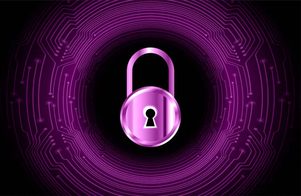 Concept Sécurité Cadenas Fermé Sur Numérique Cybersécurité — Image vectorielle