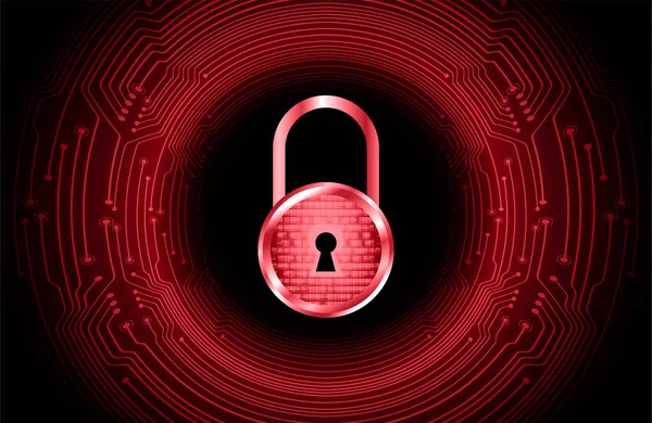セーフティコンセプト デジタル サイバーセキュリティのクローズドパドロック — ストックベクタ