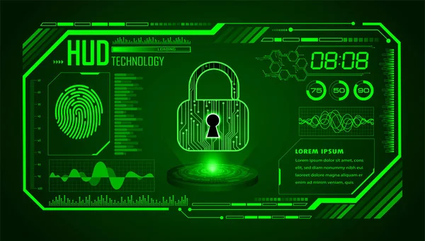 Concetto Sicurezza Lucchetto Chiuso Sulla Sicurezza Informatica Digitale — Vettoriale Stock