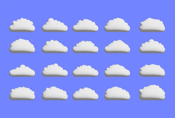 Blauwe Hemel Met Witte Wolken Naadloze Patroon — Stockvector