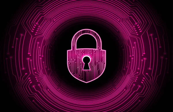 Veiligheidsconcept Gesloten Hangslot Digitaal Cyberbeveiliging — Stockvector