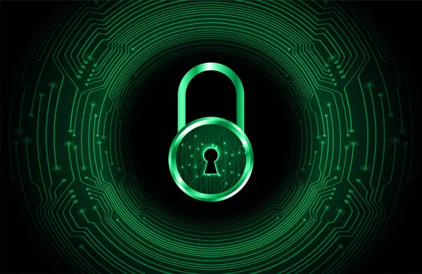 Концепція Безпеки Закритий Замок Цифрову Кібербезпеку — стоковий вектор