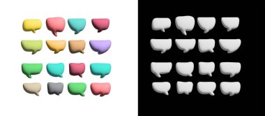 Renkli konuşma baloncukları vektör kümesi. 