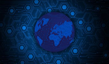  mavi küre soyut arkaplan vektör çizimi