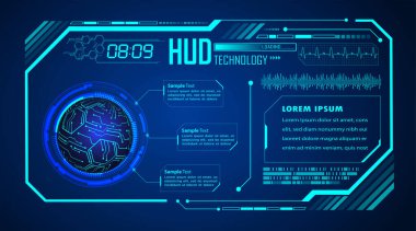 Hud arayüzü. Geleceksel arayüz hud elementleri.