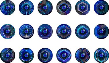  bir set teknolojisi tasarım elementleri, vektör illüstrasyonu 