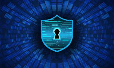 Siber güvenlik arayüzü kilitlendi. vektör illüstrasyonu.