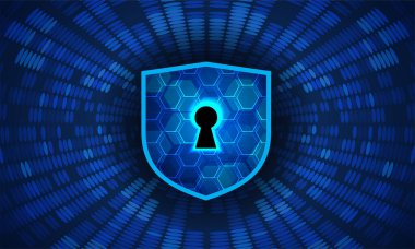 Siber güvenlik arayüzü kilitlendi. vektör illüstrasyonu.