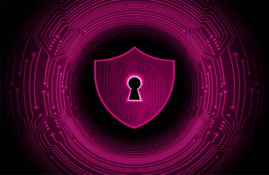 Dolabı olan arka plan vektör illüstrasyonu, dijital güvenlik kavramı