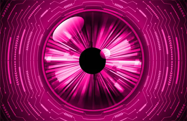 Futurystyczne Oko Różowym Blaskiem — Wektor stockowy